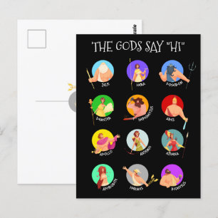 De twaalf Olympische goden van de Griekse mytholog Briefkaart