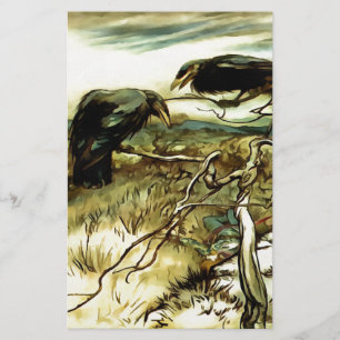 De twee kraaien of de twee Corbies maken een mane Briefpapier