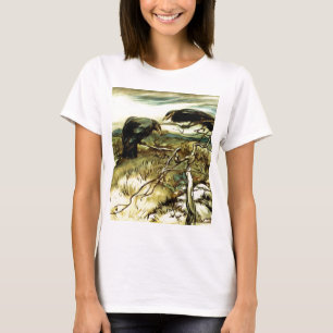 De twee kraaien of de twee Corbies maken een mane T-shirt