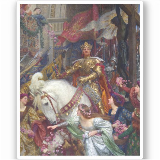 De twee kronen, 1900 door Frank Dicksee Sticker (Voorkant)