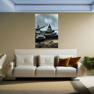De twee tanks AI Art Poster