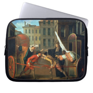 De twee touringcars, een scène toegevoegd aan de laptop sleeve