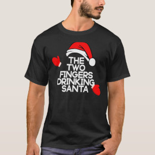 De twee vingers Drink Santa Funny Bourbon Chris T-shirt