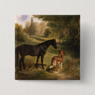 De twee vrienden vierkante button 5,1 cm