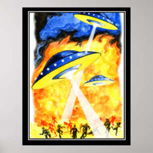 De twee werelden retroflectoren poster