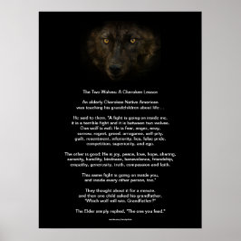 De twee WOLVES CHEROKEE TALE Native American Print