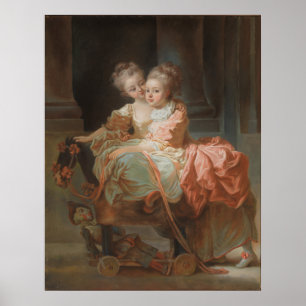 De twee zussen - Jean-Honoré Fragonard Poster