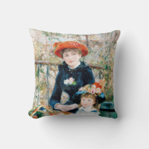 De twee zussen op de terrace Auguste Renoir Kussen