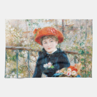 De twee zussen op de terrace Auguste Renoir Theedoek