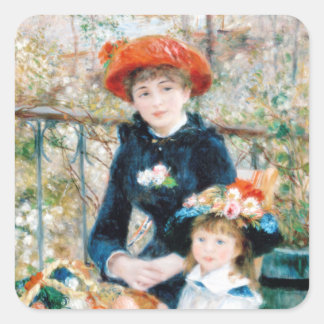 De twee zussen op de terrace Auguste Renoir Vierkante Sticker