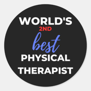 De tweede beste fysiotherapeut ter wereld ronde sticker