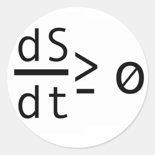 De tweede wet van de thermodynamica ronde sticker (Voorkant)