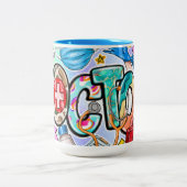 De tweekleurige keramische Mok van de arts (Center)