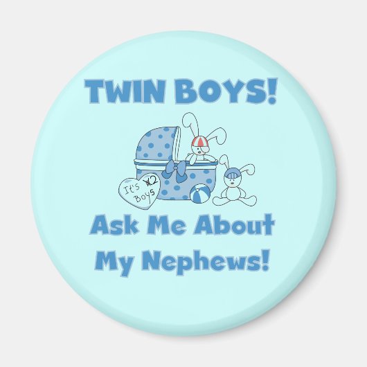 De tweeling Jongens vragen over Mijn Neef Magneet (Voorkant)