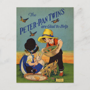 De tweelingen zijn blij om te helpen briefkaart