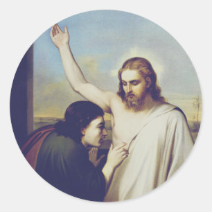 De twijfelende Sint-Thomas door Silvestro Lega Ronde Sticker