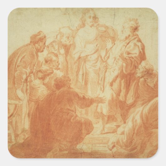 De twijfelende Thomas Vierkante Sticker (Voorkant)