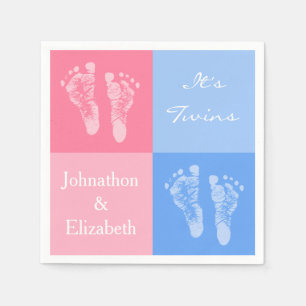De Twin Boy en Girl Cute Pink-Baby Servetten