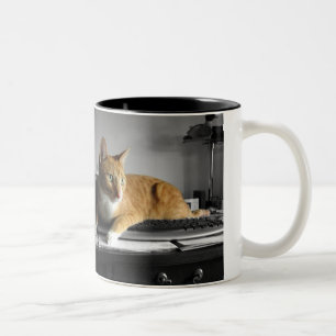De typist tweekleurige koffiemok