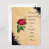 De Typografie van het Citaat van Rumi met Vintage Briefkaart (Voorkant / Achterkant)