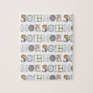 De typografiepatroon van de wetenschap legpuzzel