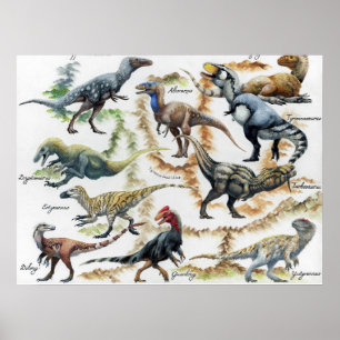 De Tyrannosauroid Familieboom Print
