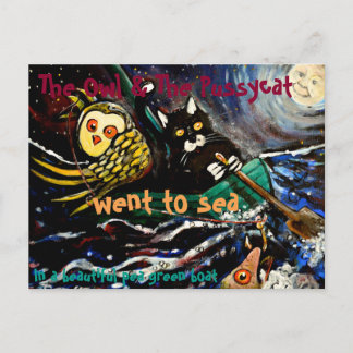 De uil en de pussycat briefkaart