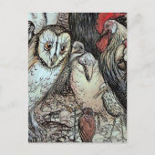 “De uil en de vogels” van Arthur Rackham Briefkaart (Voorkant)