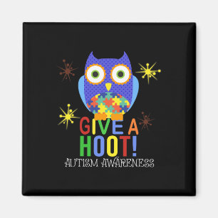 De Uil Geeft Een Hoot Autisme Bewustzijn Voor Kind Magneet