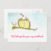 De uil houdt van u altijd Valentijn Feestdagenkaart (Voorkant / Achterkant)