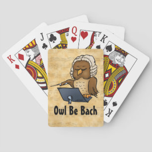 De uil is Achter Grappige Cartoon Pokerkaarten