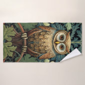 De uil op een eikenboom badhanddoek (Badhanddoek)