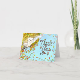 De Uil van de herfst dankt u kaardt Bedankkaart