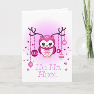 De uil van de winter feestdagen kaart