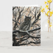 De Uil van de winter Kaart (Gele Bloem)