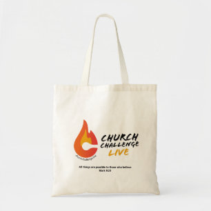 De uitdaging van de kerk Levensvatbaar ALLES IS MO Tote Bag