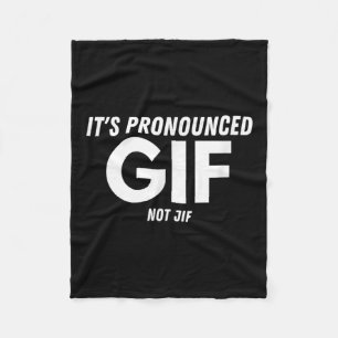 De uitgesproken GIF niet JIF grappige tekst Ironic Fleece Deken