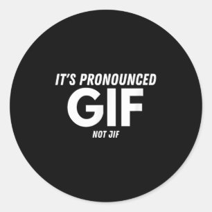 De uitgesproken GIF niet JIF grappige tekst Ironic Ronde Sticker