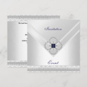 De uitnodiging allen veroorzaakt Wit Blauw (Voorkant / Achterkant)