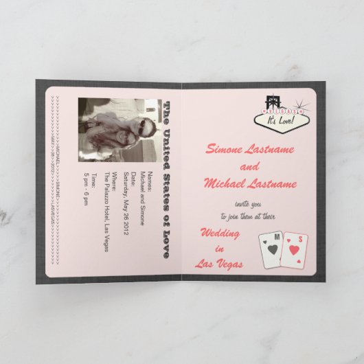 De Uitnodiging of bewaren-de-Datum LAS VEGAS van (Binnen)