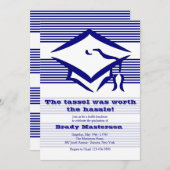 De uitnodiging tot het Afstuderen Tassel (Voorkant / Achterkant)