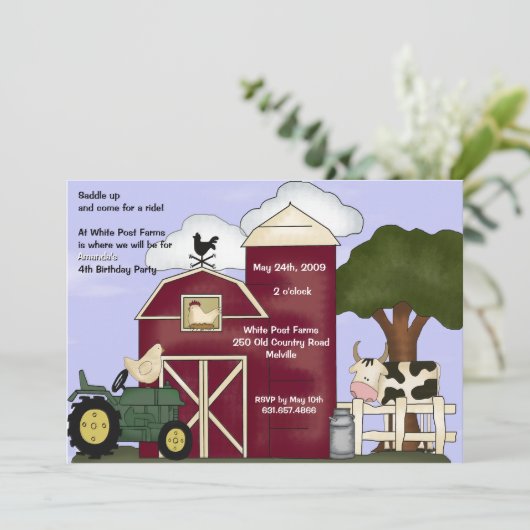 De uitnodiging van Barn (Staand voorkant)