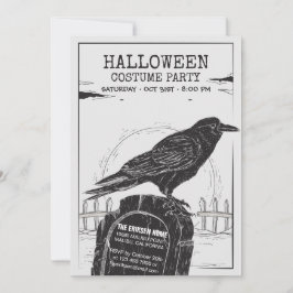 De uitnodiging van Crow Halloween Costume Party