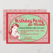 De uitnodiging van de 50e verjaardag van de verjaa (Voorkant / Achterkant)