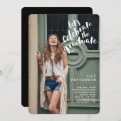 De uitnodiging van de Afstuderen Graduation Party  (Voorkant / Achterkant)