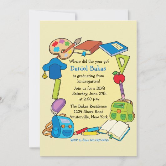 De Uitnodiging van de Afstuderen van de lage (Voorkant)