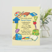 De Uitnodiging van de Afstuderen van de lage (Staand voorkant)