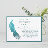 De Uitnodiging van de bruiloft Art Deco Peacock in (Staand voorkant)