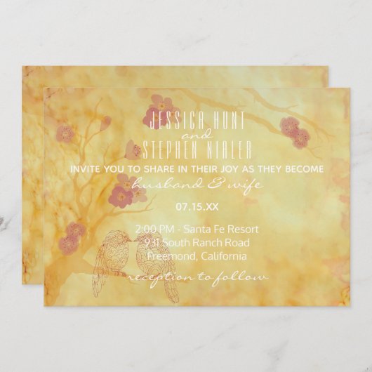 De Uitnodiging van de bruiloft Aziatische Influenc (Voorkant / Achterkant)