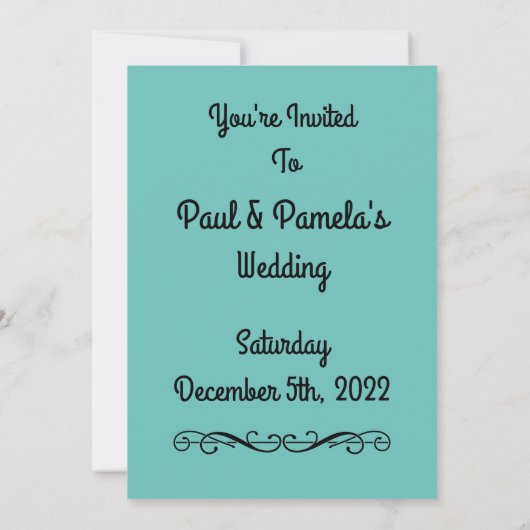 De Uitnodiging van de bruiloft met Zonnetijd past  (Achterkant)